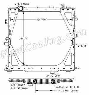 Picture of International Navistar Radiator - Plastic Tank TR7477PF