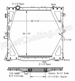 Picture of International Navistar Radiator - Plastic Tank TR7477PFB