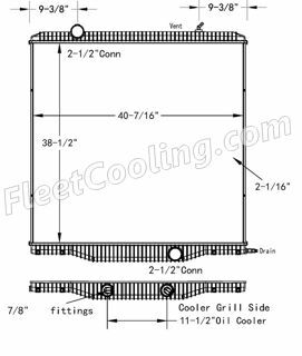 Picture of International Navistar Radiator - Plastic Tank TR7480P