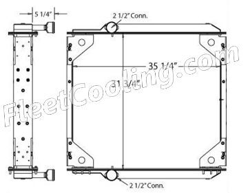 Show details for Prevost Radiator - Bolt On Tank TR7483 Picture of Prevost Radiator - Bolt On Tank TR7483