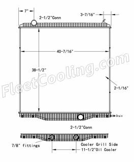 Picture of International Navistar Radiator - Plastic Tank TR7488P