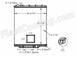 Picture of Mack, Volvo Radiator - Plastic Tank TR7489P