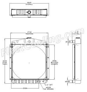 Picture of Detroit Diesel Radiator - Solder On Tank TR7909M