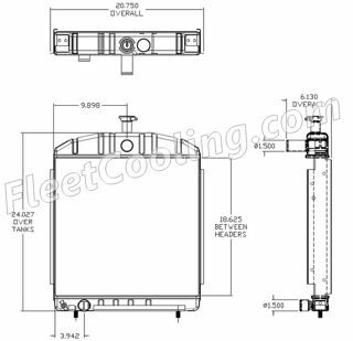 Picture of Lincoln Welder Radiator - Solder On Tank TR7912M