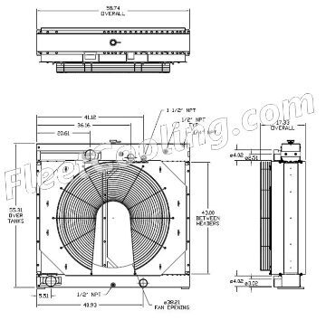 Picture of Detroit Diesel Radiator - Bolt On Tank TR7977PKG