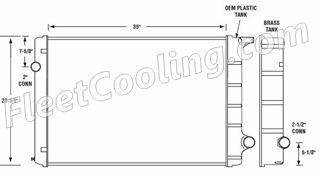 Picture of Ford / Sterling Radiator - Solder On Tank TR7208S