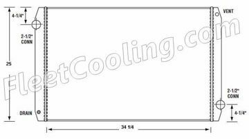 Picture of Peterbilt Radiator - Solder On Tank TR7163S