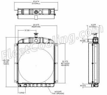 Picture of Lincoln Welder Radiator - Solder On Tank TR7913M
