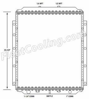 Picture of International Navistar Radiator - Solder On Tank TR7120S