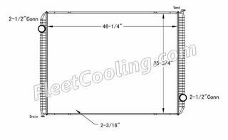 Picture of International Navistar Radiator - Plastic Tank TR7492P