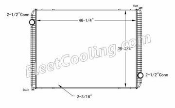 Picture of International Navistar Radiator - Plastic Tank TR7492P