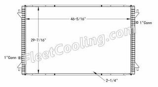 Picture of International Navistar Radiator - Plastic Tank TR7529P