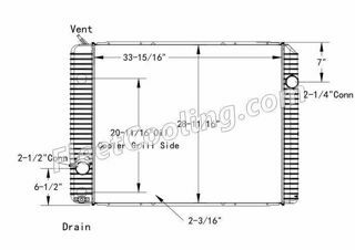 Picture of International Navistar Radiator - Plastic Tank TR7530P