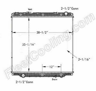 Picture of Freightliner Cascadia Radiator - Plastic Tank TR7560P